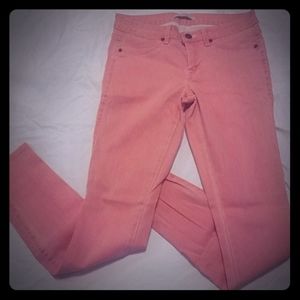 Rich & Skinny 27 salmon/coral wash stretch jeans